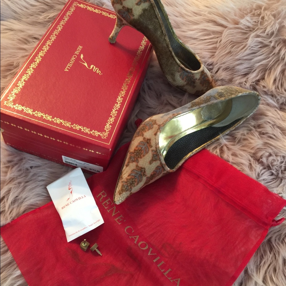 Rene Cavovilla Velvet Pump